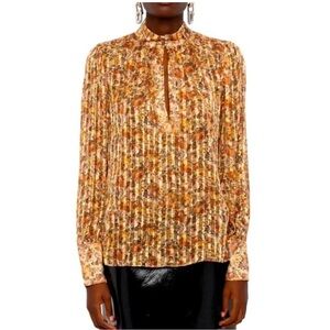 The Kooples Camo Roses Silk Blouse